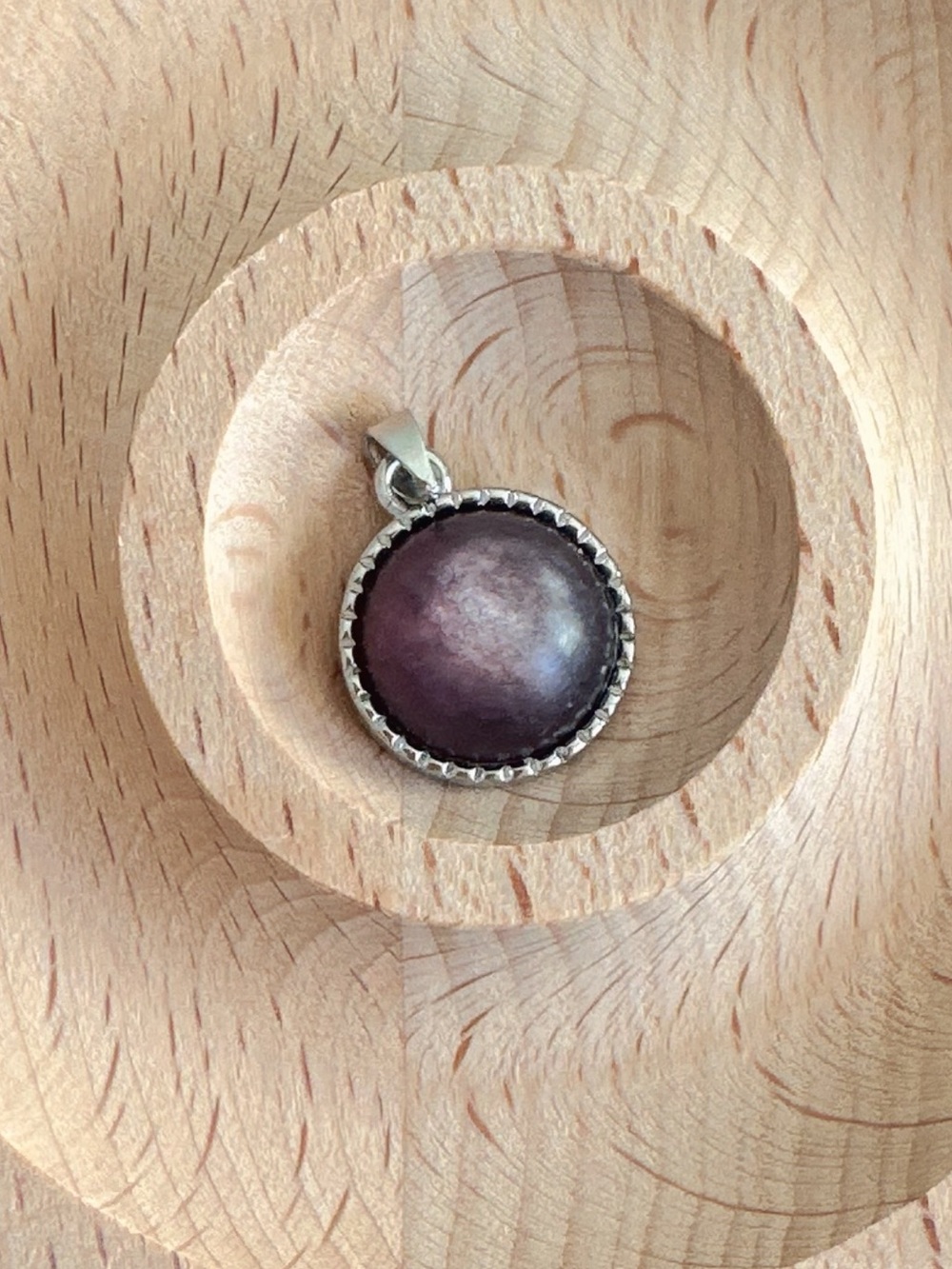 Natural Purple Crystal Pendant Necklace Charm Boho Healing Stone Round Gemstone
